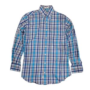 Peter Millar 100% Cotton Multicolored Plaid Button Down Shirt Mens S